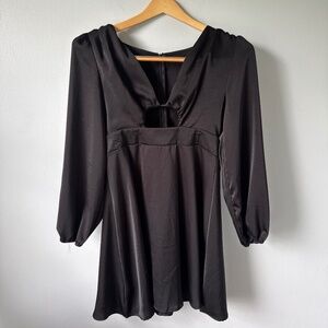 Keyhole front cute black party dress